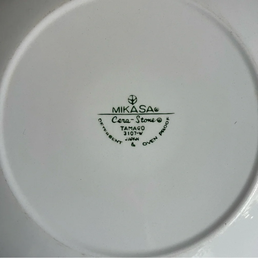 Vintage MCM Mikasa Cera-Stone Tamago 10.5" Dinner Plates Rooster Retro - Picture 5 of 7